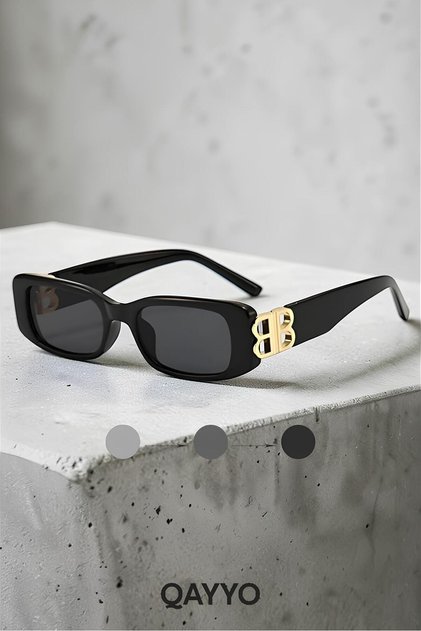 Harvey Black Uv400 Protected Ultra Light Unisex Sunglasses with Gold Detail