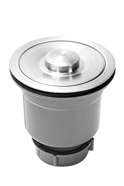 ABS Plastic Kitchen Sink Strainer - Deep Basket Drain Assembly with Stopper & Lock Nut Set