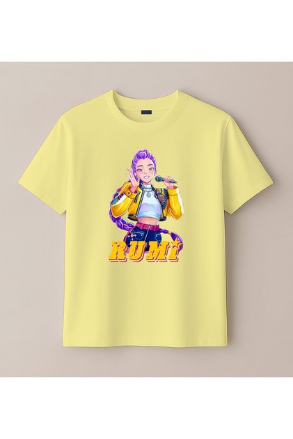 Kpop Demon Hunters Demon Slayers Rumi Printed T-Shirt for Girls 4-13 Years - Huntr/X