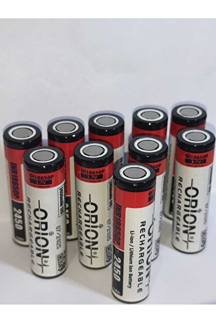 Orion 10 adet INR18650 3.7V 2450 mAh 12C 30 amper Li-ion Şarjlı