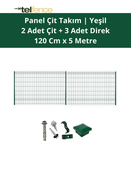 Panel Çit Takımı 5 Metre ( 2 Çit + 3 Direk ) Avantaj Paketi Bahçe Çiti - H:120 Cm