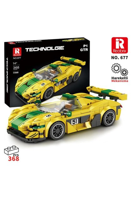 Technic 677 McLaren P1 GTR Spor Araba Yaratıcı Yapı Blok Seti Building Blocks - 351 Parça