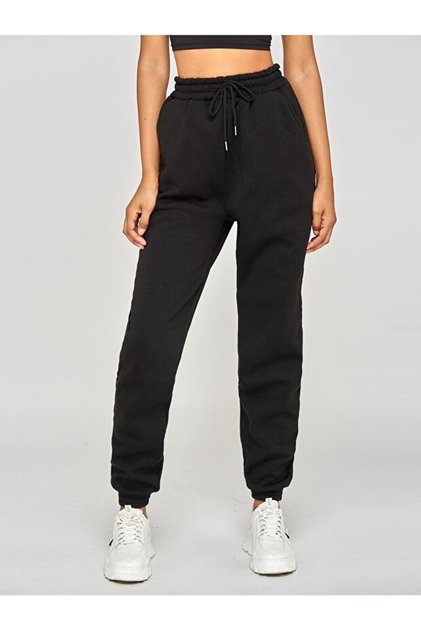 Comfortable Cutting with Elastic Waist for Women's Sweatpants (Regenerated Fabric)
