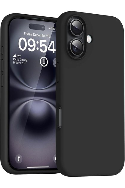 iPhone 16 Plus Case with Velvet Inside and Matte Outside Screen and Camera Raised Launch Flexible Silicone Cover