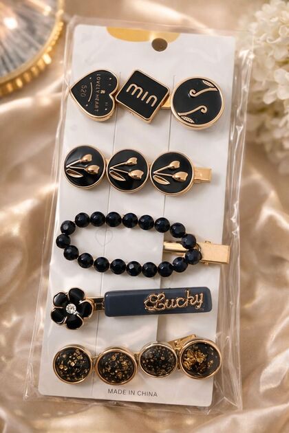 Hei Midnight Luxe Gold Hair Clip Set