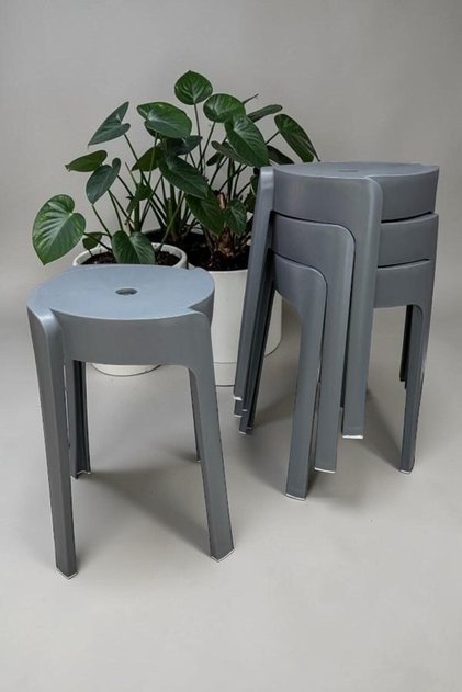 4 Adet Premium Özel Üretim Plastik Tabure