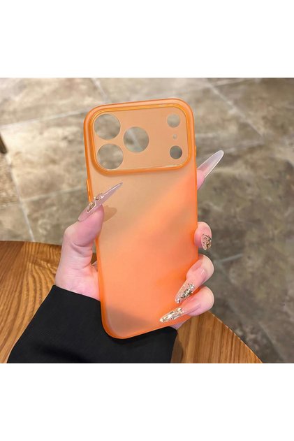 iPhone 17 Pro Max / 18 Pro Max Thin (0.03mm) Lightweight Protective Slim Cover Matte Texture Soft Case — Color: Orange