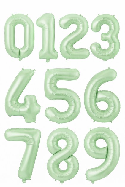 Retro Yeşil 76 CM Büyük Boy Rakam Balon Doğum Günü Yaş Gökkuşağı Rakam Balonu Rakam Balon Yaş Balon