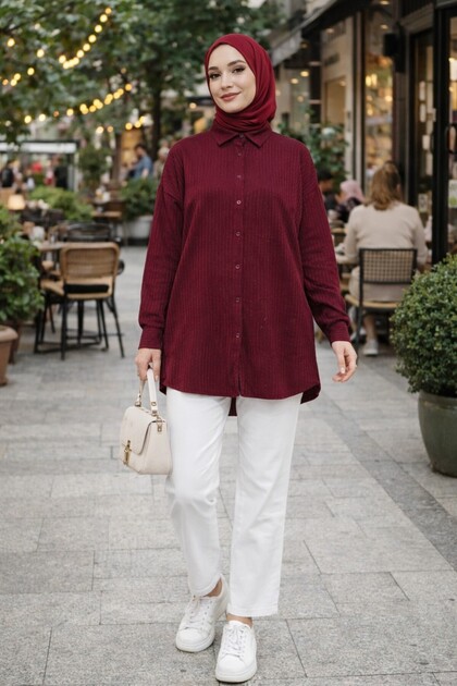 Sequin Detailed Striped Tunic Shirt