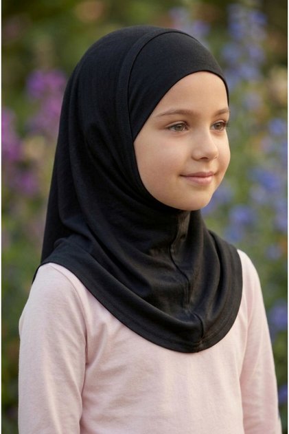 Kız Çocuk Hazır Tesettür Eşarp – Pratik Geçmeli Hijab | Esnek Viskon Kumaş Günlük & Namaz Başörtü