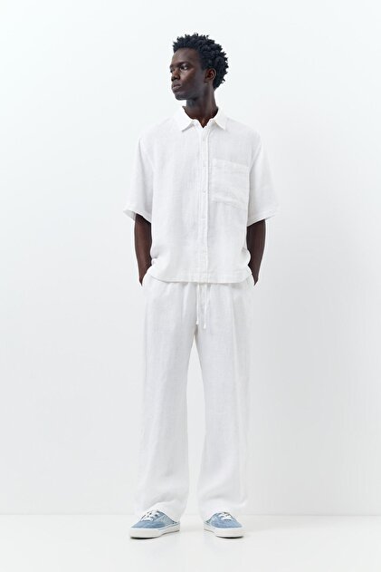 %100 keten jogger pantolon