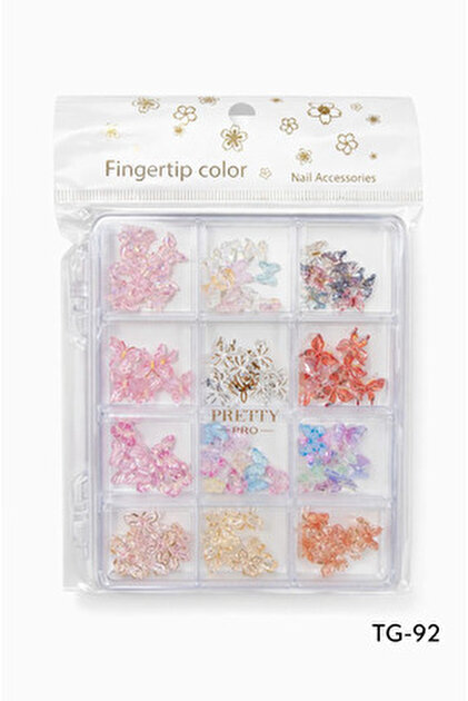 QNAIL Renkli Tırnak Taşı Seti 12'Li Nail Art Süsleme Parlak