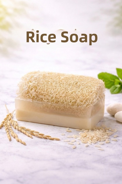 Handmade Natural Pumpkin Fiber Glycerin Rice Soap 110 Gr