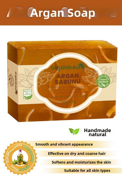 Natural Argan Soap 140 Gr - for All Skin Types - Moisturizing and Nourishing Effect