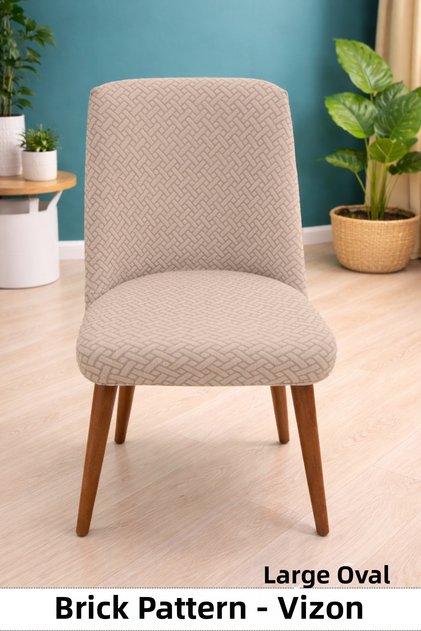 A Quality Kitchen Chair Cover Large Oval Brick Pattern Stretch Elastic Fabric Chair Cover 1 Piece