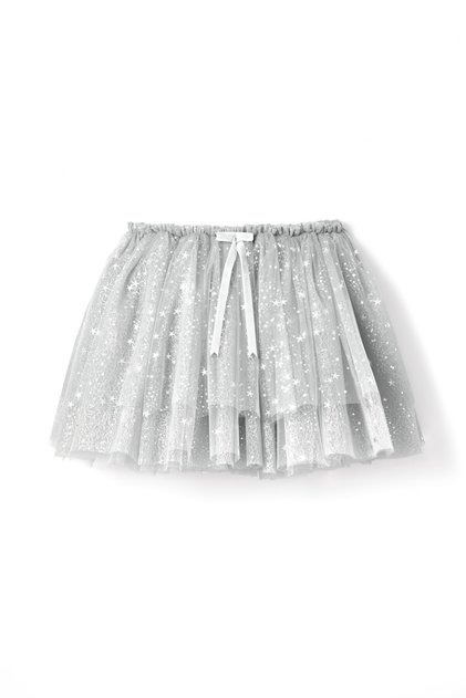 Silver Stardust Gri Pileli Kız Çocuk Etek