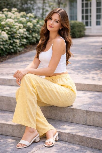 Women's Bubble-Gofre Casual Summer Comfortable Loose-Fit Elastic Cuffed Trousers
