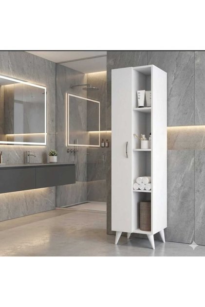 Tek Kapılı Raflı Ütü Masası Dolabı Beyaz - Bdl0301