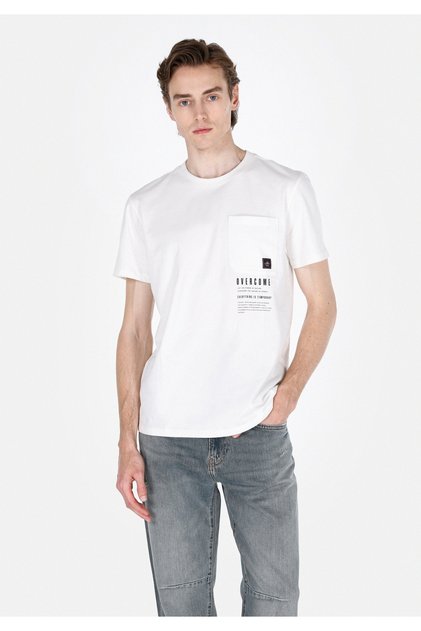 Regular Fit Round Neck Plain Men's White Short Sleeve T-Shirt