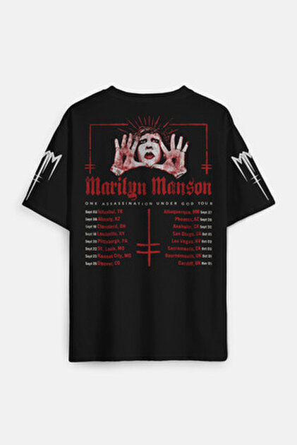 Kendim Seçtim Marilyn Manson T-shirt Rock Metal Müzik Baskılı