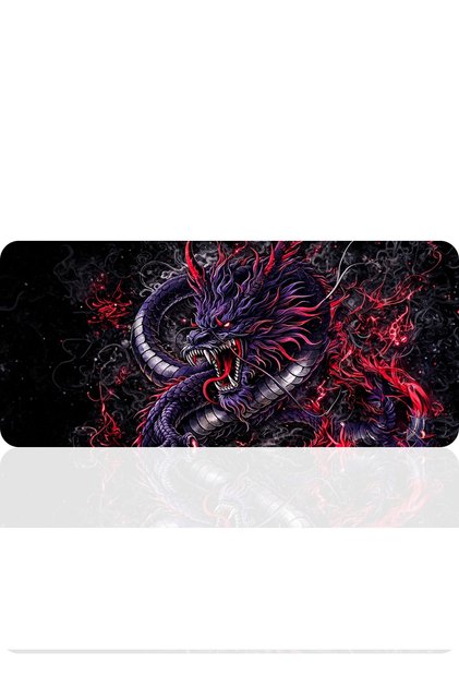 Ejderin Ruhu Ametist | 90x40 Grand Master Lazer Kesim Büyük Oyuncu Mousepad Kaymaz Kauçuk Taban 3mm