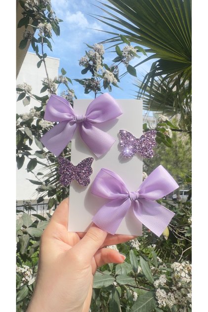 Clara Lila Klips toka seti( 5/3 cm metal toka)