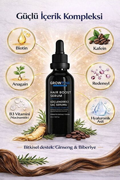 GROWBLUE Erkek Saç Dökülme Karşıtı Serum 50 ml | Kök Güçlendirici