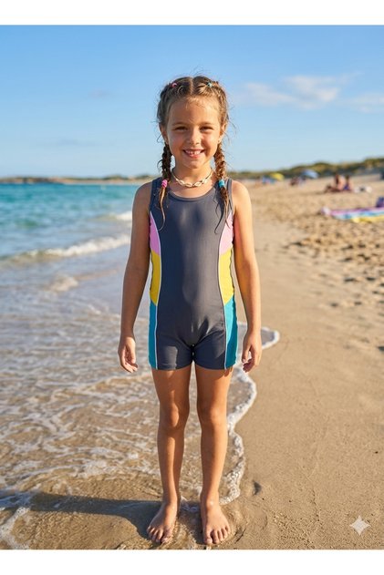 Girls' Swimsuit with Shorts Stretchy Lycra Swimwear Beachwear