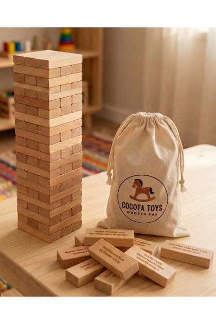 Cocota Toys Cezalı Jenga Balance Game 57 Pieces (in a Cloth Pouch)