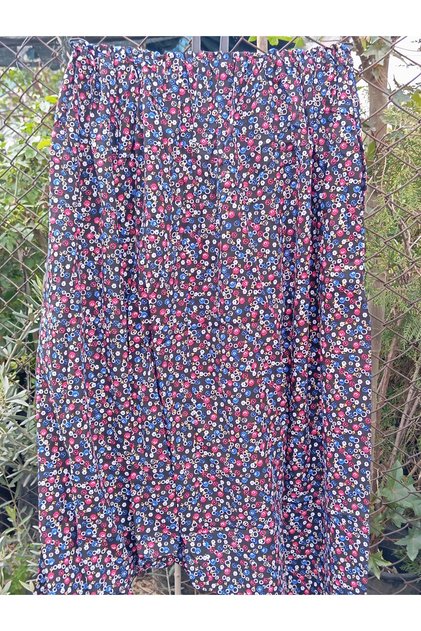 Mom's Baggy Pants Patterned Pocketed Baggy Pants with Elastic Waist