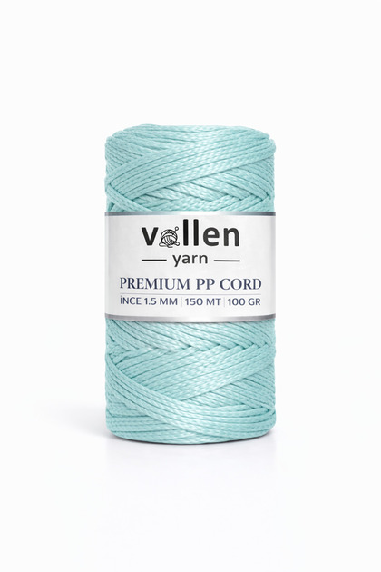 1.5mm-150mt Polyester Macrame Thread, Supla Thread, Bag Thread, Bracelet Thread, Macrame, Water Green