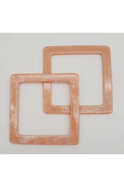 Square Acrylic Powder Color Marble Pattern Bag Handle