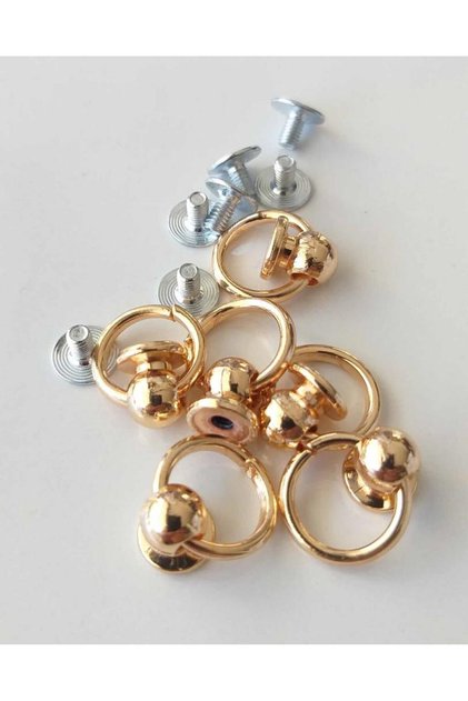 Light Gold Vidalı Askı Örgü Çanta İçin Küçük Boy 1 Adet
