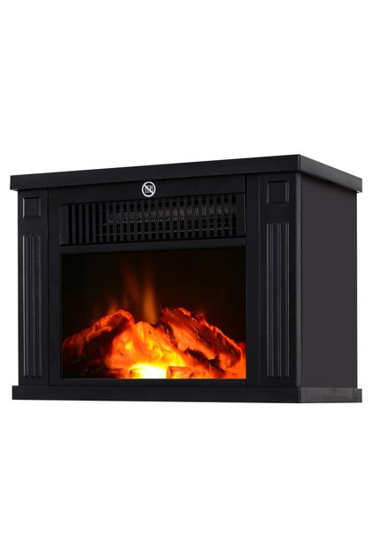 Șemineu electric Re-Bloom, 600W/1200W, plastic/metal, negru, 34 × 17 × 25 cm