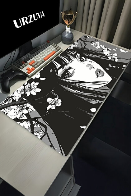 urzuva Mono Sakura Gaming Oyuncu XL Mouse Pad Mousepad 80X30 cm