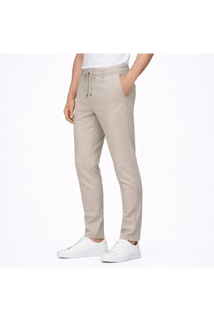 Men's Slim Fit Casual Jogger Pants with Tie-Waist and Side Pockets