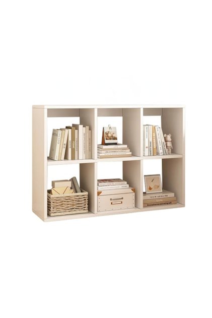 Bibliotecă albă cu 6 laturi pentru depozitare deschisă