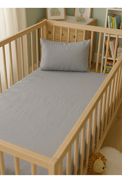 Set of 2 100% Cotton Poplin Baby Elastic Sheets and Pillowcases for Park Bed | 60X120 cm 35X45 cm
