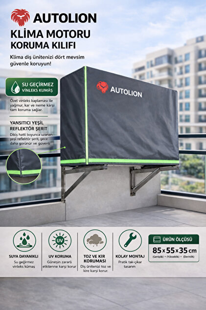 Klima motoru koruma brandası vinleks reflektörlü gri renk 85x55x35 cm