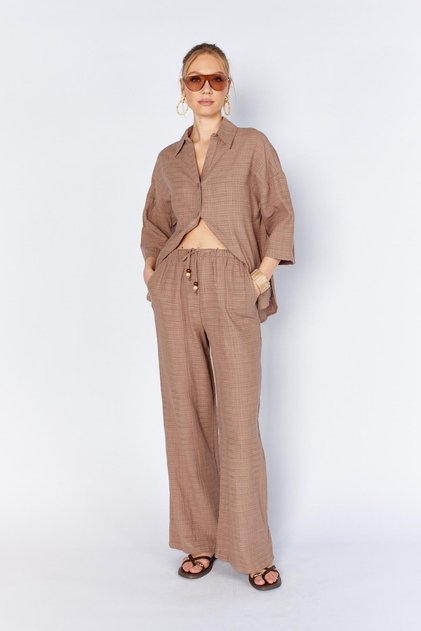 Women's Mink Lined Waist Tie Pants