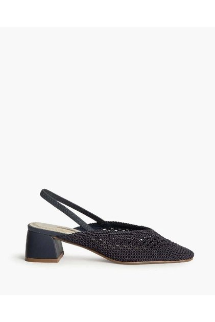 BRAIDED SLING-BACK IN DARK BLUE