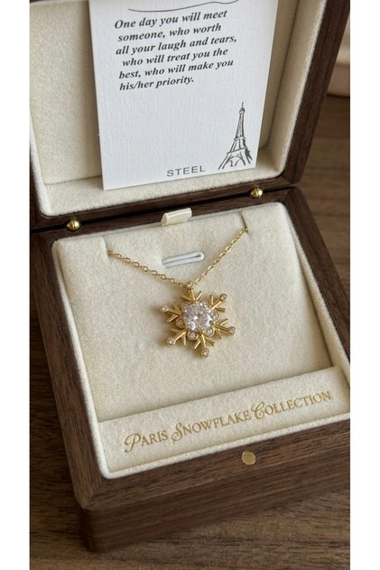 316 L Steel Necklace, Anti-Tarnish, Anti-Allergic, with Snowflake Figure (2 Years Importer Guarantee)