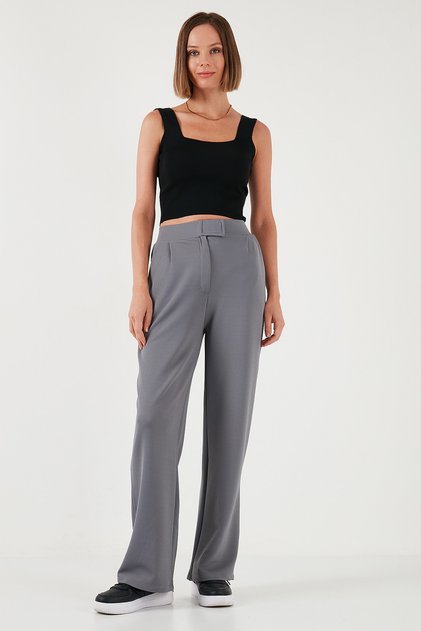 Regular Fit High Waist Wide Leg Trousers 5861279