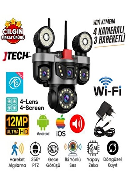 jtech Esvision Es-5804 2mp x 4kamera 8mp Wi-fi Model 1Ptz Akıllı