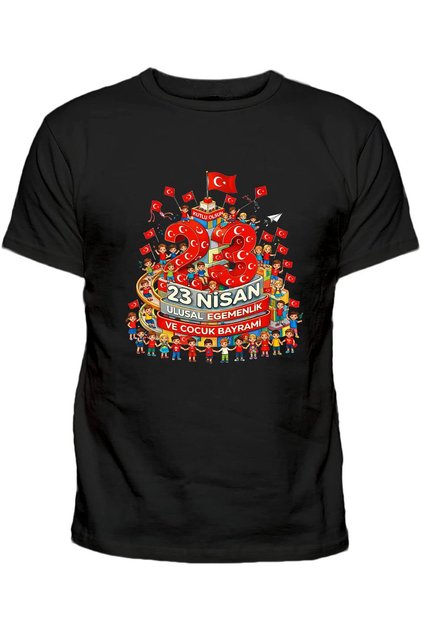 Short-Sleeved T-Shirt with Print for Children Doing Kule 23 April National Sovereignty and Children's Day
