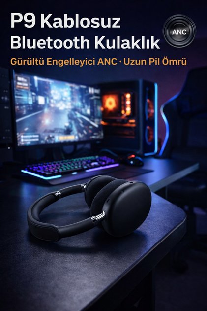 P9 Kablosuz Bluetooth Kulaklık ANC Gürültü Engelleyici Wireless Kulaklık /IOS, ANDROID uyumlu