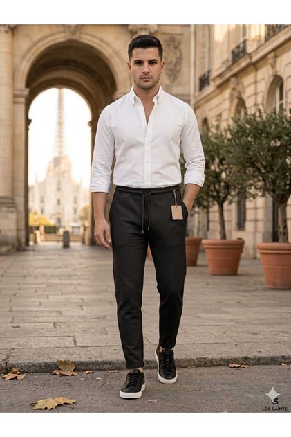 Men's Stylish Jogger Pants Casual Daily Wear with Folded Hem Detail