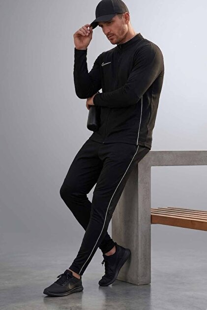 Nike Dri-FIT スリムフィット M ブラック Nike Erkek Siyah Dri-FIT Günlük-Antrenman Eşofman Takımı - Slim