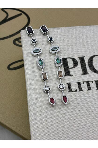 Earrings Special Series Silver Color 7 Elements Colorful Zircon Stone Earrings