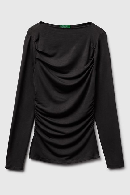Modal Blend Slim Fit Boat Neck Long Sleeve T-Shirt Model Code: 37Ukd10Ba100